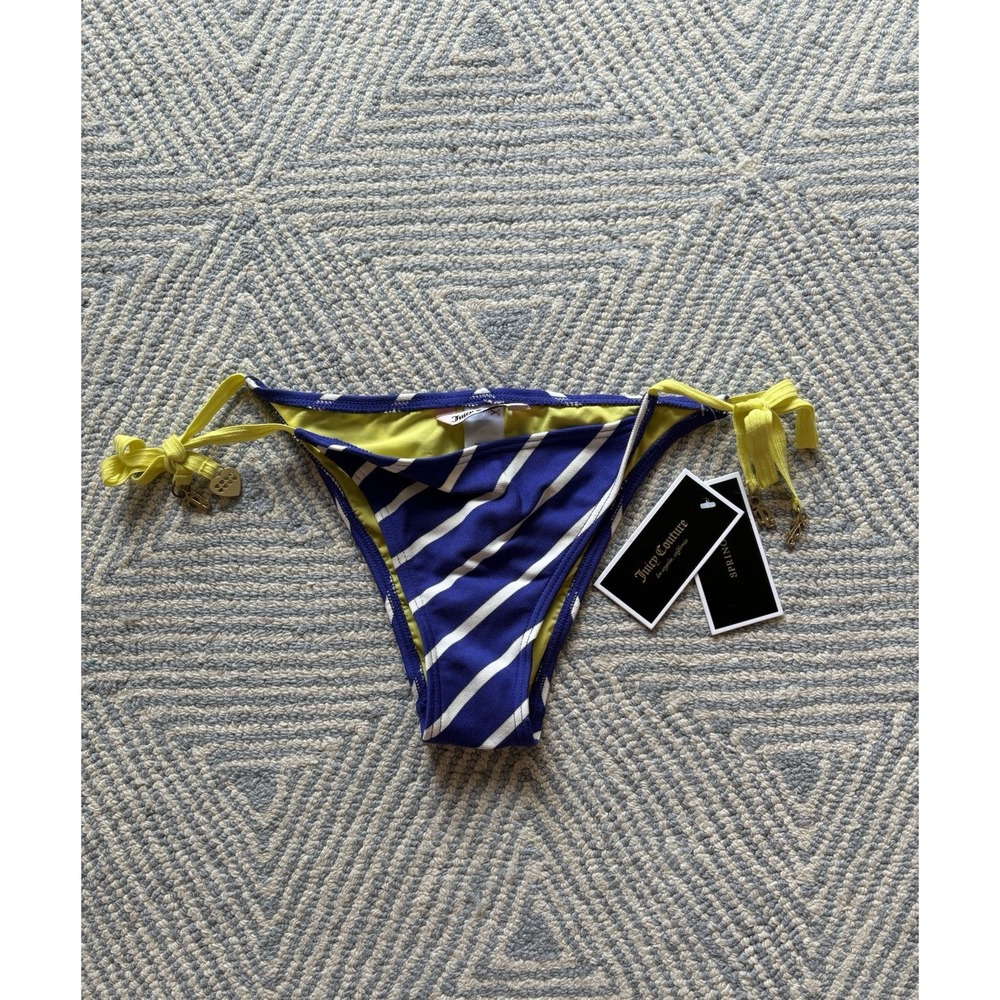 Juicy Couture Flirt‎ String Bikini Bottom - Purple/White - NWT - Small